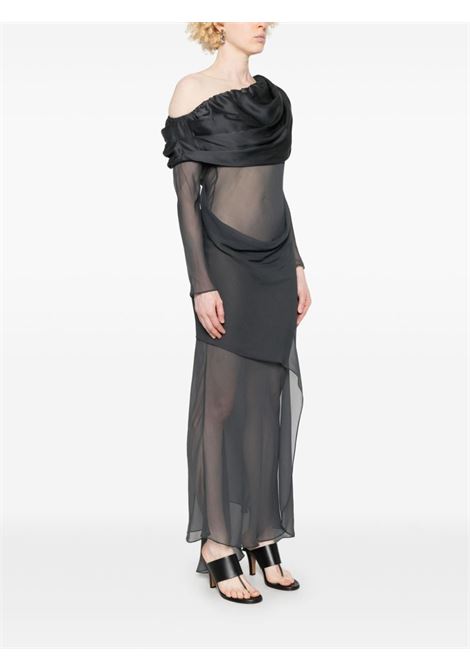 Black sheer maxi dress Christopher Esber - women CHRISTOPHER ESBER | 24033173CRBNGRY